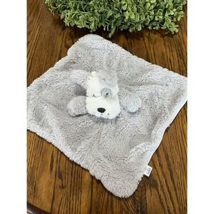 Oobles Gray & White Puppy Dog Baby Blanket Plush 14" Stuffed Toy Lovey